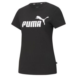 Damska koszulka z logo Essentials PUMA Black. Czarne bluzki Puma, s, bez wzorów, klasyczne, bez kołnierzyka, bez ramiączek. Za 166,00 zł.