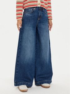 United Colors Of Benetton Jeansy 45F8DE01Z Granatowy Wide Leg. Niebieskie jeansy United Colors of Benetton, bez wzorów, z bawełny. Za 359,99 zł.
