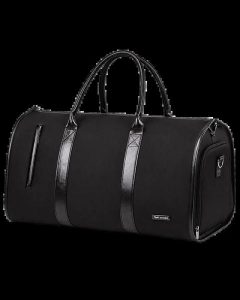 Elegancka torba na garnitur 2w1 WINGS BLACK. Czarne torby podróżne i sportowe WINGS, bez wzorów, z materiału, na ramię. Za 189,90 zł.