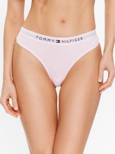 Tommy Hilfiger Stringi UW0UW04146 Różowy. Czerwone stringi TOMMY HILFIGER, bez wzorów, z bawełny. Za 59,99 zł.