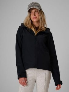 4F Kurtka softshell wiatroodporna membrana 5000 damska - czarna XL. Czarne kurtki 4f, l, bez wzorów, z softshellu, bez kaptura. Za 299,99 zł.