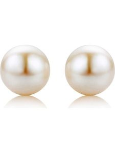 Revoni Kolczyki-wkrętki z perłami rozmiar: onesize. Białe kolczyki Revoni, z perłą, złote. Za 260,99 zł.