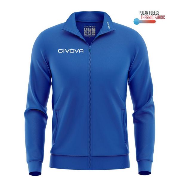 Unisex Bluza Givova Polarfleece Mono 500 - Komfort i Ciepło. Niebieskie bluzy Givova, bez wzorów, z poliesteru, bez kaptura. Za 88,82 zł.
