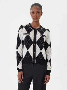 ICONA Kardigan RI5KT007 Czarny Regular Fit. Czarne kardigany ICONA, z wełny. Za 579,00 zł.