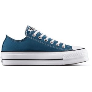 Buty sportowe damskie Converse Chuck Taylor All Star Lift. Niebieskie trampki Converse, bez wzorów, bez zapięcia. W wyprzedaży za 390,00 zł.
