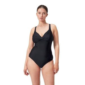 Damski kostium kąpielowy 1-częściowy Speedo Cross Knot Shaping. Czarne stroje jednoczęściowe Speedo, bez wzorów. Za 298,00 zł.