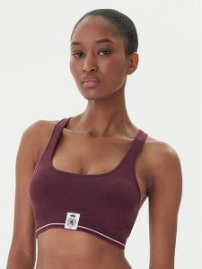 Tommy Hilfiger Biustonosz top UW0UW06061 Bordowy. Czerwone topy TOMMY HILFIGER, s, bez wzorów, z bawełny, bez kołnierzyka, bez ramiączek. Za 179,99 zł.