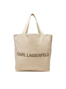 KARL LAGERFELD Torebka A2W50024 Beżowy. Brązowe shopper bag KARL LAGERFELD, bez wzorów, z materiału, bez dodatków. Za 249,99 zł.