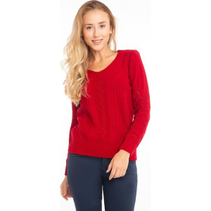 Sweter w kolorze czerwonym. Czerwone swetry klasyczne marki Jimmy Sanders, z okrągłym kołnierzem. W wyprzedaży za 99,95 zł.