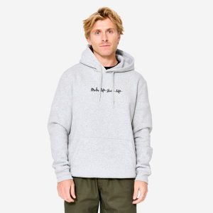 Bluza na deskorolkę HD500 szara melanżowa we współpracy z Make Life Skate Life. Szare bluzy DECATHLON, na zimę, m, bez wzorów, z bawełny, bez kaptura. Za 139,99 zł.