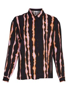 MOSS COPENHAGEN Koszula "Selfrida Dilvera" w kolorze czarno-jasnoróżowym rozmiar: S/M. Czarne koszule Moss Copenhagen, m, bez wzorów, z wiskozy, bez kołnierzyka, bez ramiączek. Za 162,45 zł.