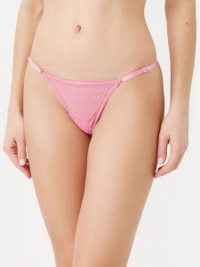Guess Stringi O5RE10 KCLB0 Różowy. Czerwone stringi Guess, z aplikacjami, z materiału. Za 99,99 zł.