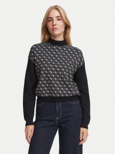 Guess Sweter W5BR23 Z3JD2 Czarny Regular Fit. Czarne swetry klasyczne Guess, l, z syntetyku, bez kołnierzyka. Za 434,99 zł.