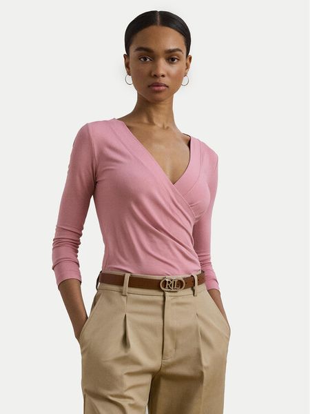 LAUREN RALPH LAUREN Bluzka 200824366027 Różowy Slim Fit. Czerwone bluzki Lauren Ralph Lauren, xl, bez wzorów, z wiskozy, bez kołnierzyka, bez ramiączek. Za 269,99 zł.