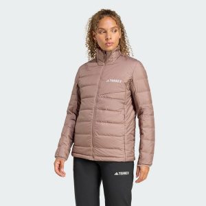 Kurtka Terrex Multi Light Down CLIMAWARM. Brązowe kurtki ADIDAS, s, bez wzorów, z puchu, bez kaptura. Za 599,00 zł.