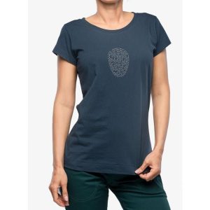 Koszulka wspinaczkowa damska Ocun Classic T Fingerprint. Niebieskie koszulki sportowe Ocun, bez wzorów, bez ramiączek. Za 122,99 zł.