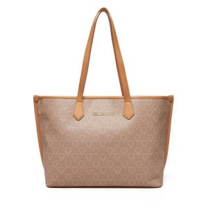 Torebka Valentino. Brązowe shopper bag Valentino, bez wzorów, bez dodatków. Za 399,99 zł.
