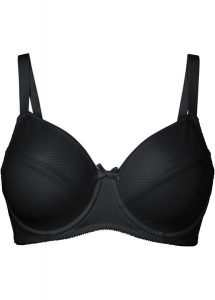 Biustonosz minimizer z siateczką. Czarne biustonosze bonprix, bez wzorów. Za 69,99 zł.
