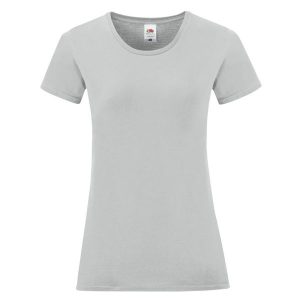 Koszulka Damska Iconic 150. Szare bluzki FRUIT OF THE LOOM, l, bez wzorów, sportowe, bez kołnierzyka, bez ramiączek. Za 28,99 zł.