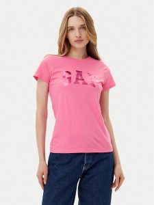Gap T-Shirt 776775-04 Różowy Regular Fit. Czerwone t-shirty GAP, xs, bez wzorów, z bawełny, bez kołnierzyka, bez ramiączek. Za 79,99 zł.