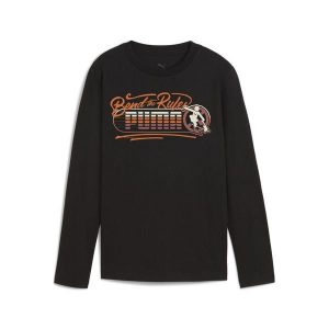 Młodzieżowa koszulka MID90S z długim rękawem PUMA Black. Czarna bluzki Puma, m, bez wzorów, młodzieżowe, bez kołnierzyka, bez ramiączek. Za 109,00 zł.