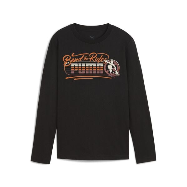 Młodzieżowa koszulka MID90S z długim rękawem PUMA. Czarna bluzki Puma, m, bez wzorów, młodzieżowe, bez kołnierzyka, bez ramiączek. W wyprzedaży za 79,00 zł.