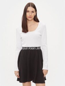 Calvin Klein Jeans Sukienka codzienna J20J222523 Kolorowy Regular Fit. Kombinezony Calvin Klein Jeans, xxs, bez wzorów, z jeansu, bez kołnierzyka, bez ramiączek. Za 469,99 zł.
