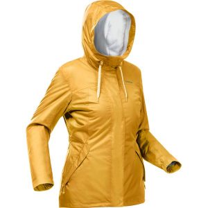 Kurtka turystyczna damska Quechua NH500 wodoodporna -10°C. Czarne kurtki QUECHUA, na zimę, l, bez wzorów, z polaru, bez kaptura. Za 199,99 zł.