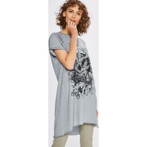 Medicine - Top by Weronika Kolinska, Grafika Polska. Szare t-shirty marki MEDICINE, z nadrukiem, z bawełny, z okrągłym kołnierzem, z krótkim rękawem. W wyprzedaży za 49,90 zł.