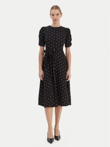 DKNY Sukienka codzienna DD1G3848 Czarny Regular Fit. Czarne kombinezony DKNY, bez wzorów, z syntetyku, bez kołnierzyka, bez ramiączek. Za 489,99 zł.