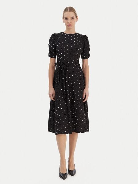 DKNY Sukienka codzienna DD1G3848 Czarny Regular Fit. Czarne kombinezony DKNY, bez wzorów, z syntetyku, bez kołnierzyka, bez ramiączek. Za 449,99 zł.