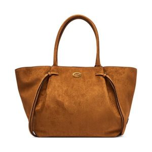 Torebka Guess. Brązowe shopper bag Guess, z aplikacjami, bez dodatków. Za 674,99 zł.