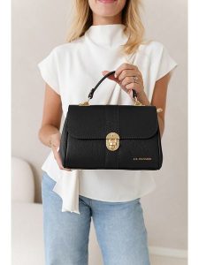 Lia Biassoni Skórzana torebka w kolorze czarnym - 27 x 19 x 13 cm rozmiar: onesize. Czarne torebki klasyczne Lia Biassoni, bez wzorów, z materiału, przez ramię, bez dodatków. Za 282,99 zł.