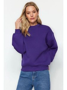 Trendyol Sweter w kolorze fioletowym rozmiar: S. Niebieskie swetry oversize Trendyol, s, bez wzorów, bez ramiączek. Za 65,95 zł.
