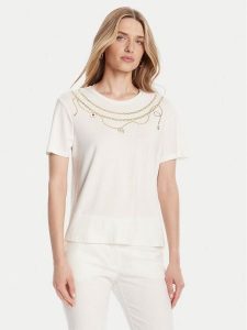 Rinascimento T-Shirt CFC0125707003 Biały Regular Fit. Białe t-shirty Rinascimento, m, bez wzorów, z wiskozy, bez kołnierzyka, bez ramiączek. Za 199,99 zł.