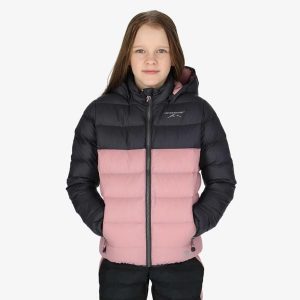 Kurtka puchowa junior hiking wodoodporna wiatroszczelna Östersund 2.0. Szare kurtki SWEDEMOUNT, m, bez wzorów, z puchu, bez kaptura. Za 499,99 zł.