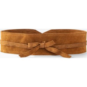 Pasek kimonowy skórzany. Brązowe paski bonprix, bez wzorów, ze skóry, eleganckie. Za 84,99 zł.