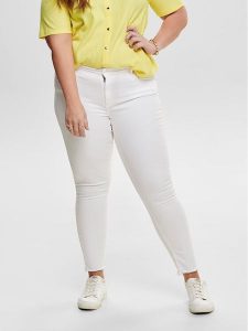 ONLY Carmakoma Jeansy Willy 15176825 Biały Skinny Fit. Białe jeansy Only Carmakoma, bez wzorów, z bawełny. Za 149,99 zł.