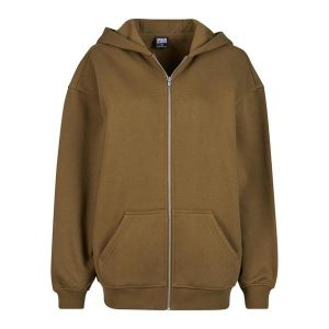 Damska Bluza Z Kapturem Zapinana Na Zamek Błyskawiczny. Zielone bluzy Urban Classics, l, bez wzorów, z kapturem. Za 229,99 zł.