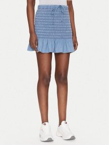 Tommy Jeans Spódnica mini DW0DW20273 Niebieski Regular Fit. Niebieskie spódnice Tommy Jeans, m, bez wzorów, z bawełny, mini. Za 239,99 zł.