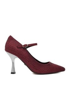 Nine West Szpilki CEO-LP90858-296 Bordowy. Czerwone szpilki Nine West, bez wzorów, z materiału, bez obcasa. Za 249,99 zł.