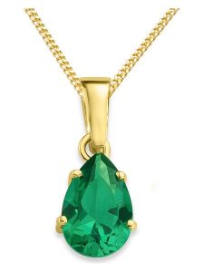 Revoni Złoty naszyjnik z zawieszką - dł. 45 cm rozmiar: onesize. Zielone naszyjniki Revoni, z szmaragdem, złote. Za 782,99 zł.