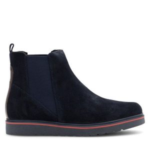 Botki Lasocki. Niebieskie botki Lasocki, bez wzorów, bez obcasa, na płaskiej podeszwie, bez zapięcia. Za 249,99 zł.