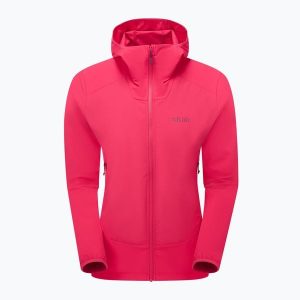 Kurtka softshell damska Rab Borealis Hoody. Czerwone kurtki RAB, bez wzorów, z softshellu, bez kaptura. Za 421,80 zł.