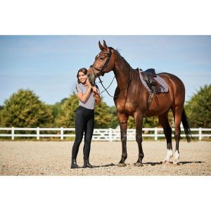 Damskie legginsy do jazdy konnej z wysokim stanem i pełną przyczepnością Catago. Czarne legginsy CATAGO, bez wzorów, z podwyższonym stanem. Za 391,50 zł.