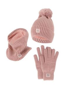 Damski Zimowy Zestaw Termiczny - Czapka + Rękawiczki + Komin - Różowy. Czerwone szaliki HEAT KEEPER, na zimę, bez wzorów, z dzianiny. Za 177,72 zł.