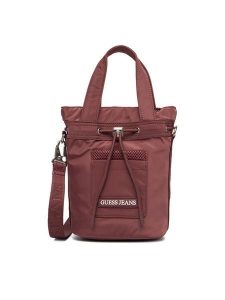 Guess Jeans Torebka CWBEO-GUESS-XC-006-09 Fioletowy. Fioletowe torebki klasyczne Guess Jeans, z aplikacjami, z jeansu, bez dodatków. Za 199,99 zł.