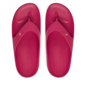 Japonki Tommy Hilfiger. Czerwone klapki TOMMY HILFIGER, bez wzorów, bez obcasa. Za 189,99 zł.