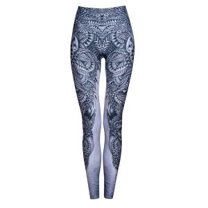 Legginsy sportowe damskie DEEP TRIP Totem. Szare legginsy DEEP TRIP, bez wzorów, z elastanu, z podwyższonym stanem. Za 179,00 zł.