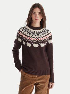 Hunter Sweter Ashie HARW0074251 Brązowy Regular Fit. Brązowe swetry klasyczne Hunter, s, z wełny, bez kołnierzyka. Za 529,99 zł.